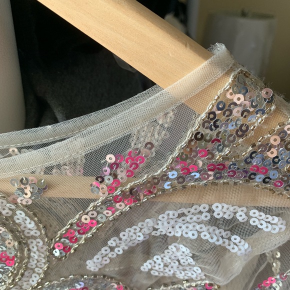 White sheer embellished top - Picture 4 of 4